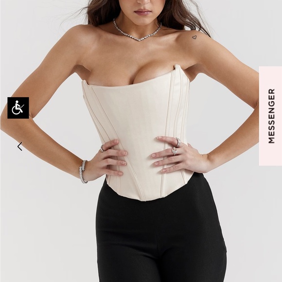 House of CB Ivory silk vintage corset top - Picture 2 of 7